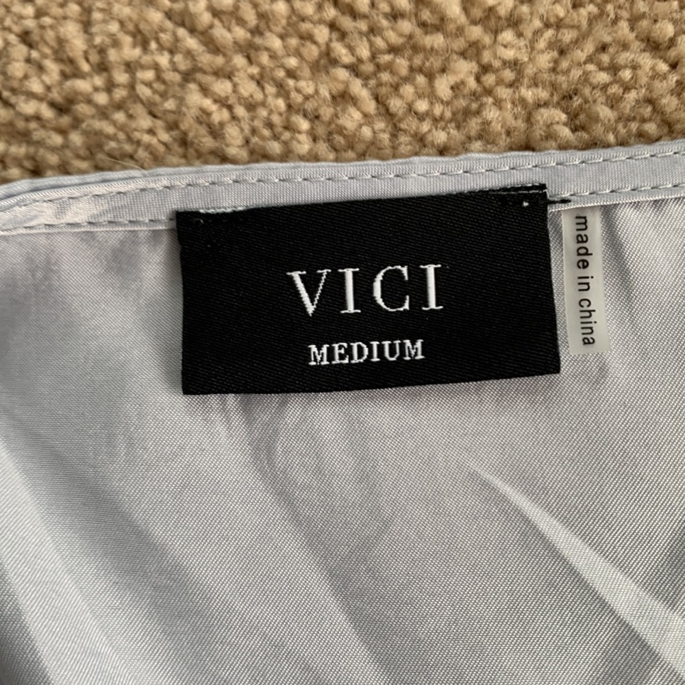 Vici Light Blue Wrap Tie Dress - Picture 6 of 12
